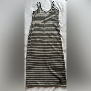 WILD FABLE Striped Knit Midi Dress Bodycon Ribbed | Women’s L